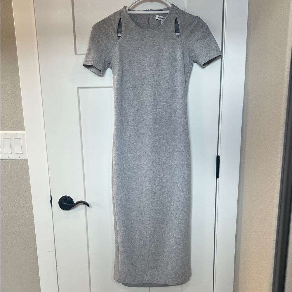 Elizabeth and James Ponte Midi Dress Size 0 Gray Minimalist Sheath Workwear